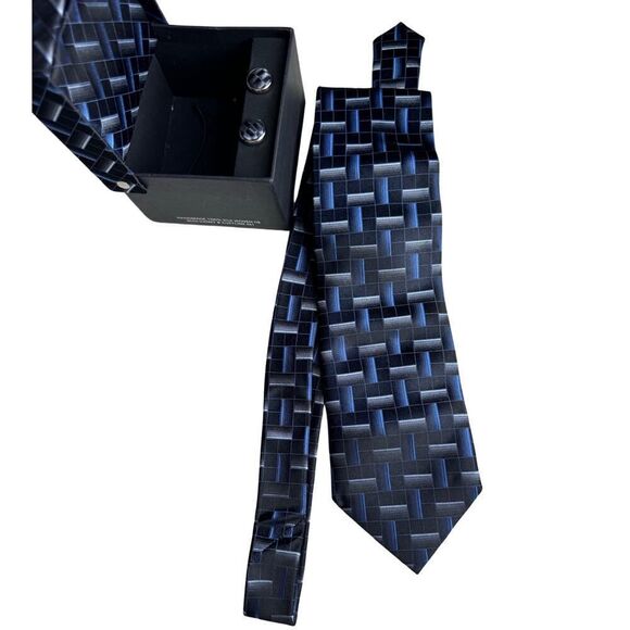 Valerio Garati Tie Handkerchief & Cufflink Men's Boxed Set‎ Handmade Woven Silk - Picture 7 of 8